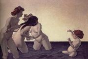 Felix Vallotton Three woman and a young girl playing the water oil painting picture wholesale